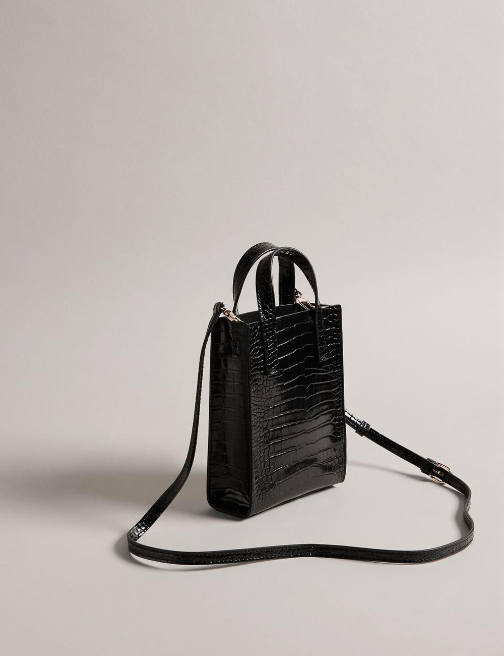 Black Women Ted Baker GATOCON - Mini Croc Effect Icon Tote Bags | SA  CND-631498