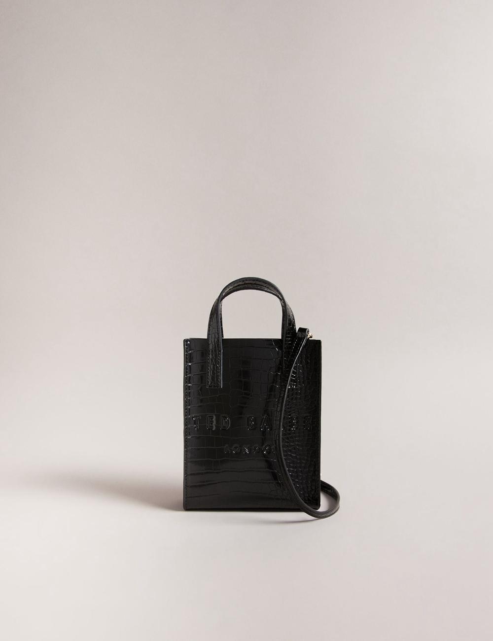 Black Women Ted Baker GATOCON - Mini Croc Effect Icon Tote Bags | SA  CND-631498