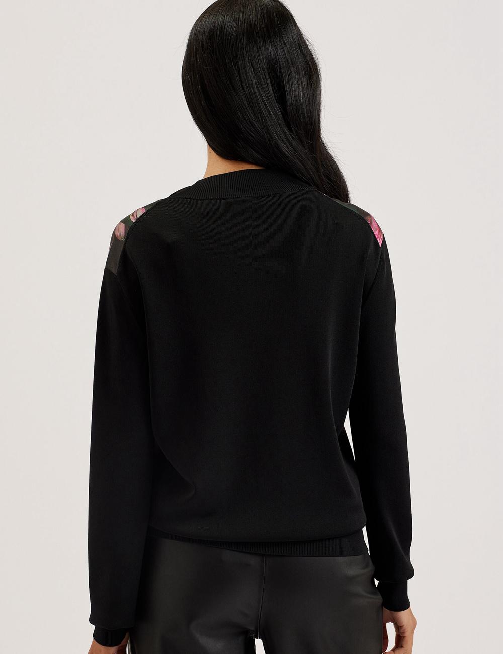 Black Women Ted Baker GEMHAA - Printed Panel Long Sleeve Cardigans | SA  OJV-106748
