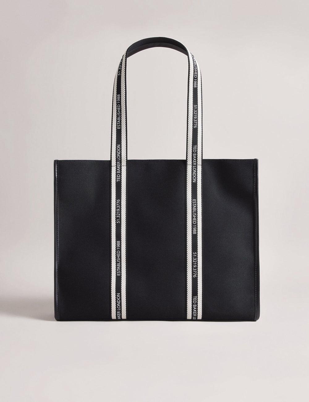 Black Women Ted Baker GEORJEY - Branded Webbing Canvas Large Tote Bags | SA  ICV-904185