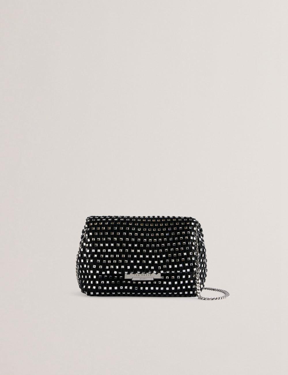Black Women Ted Baker GLITSZI - Crystal Cage Mini Crossbody Bags | SA  WVU-059376