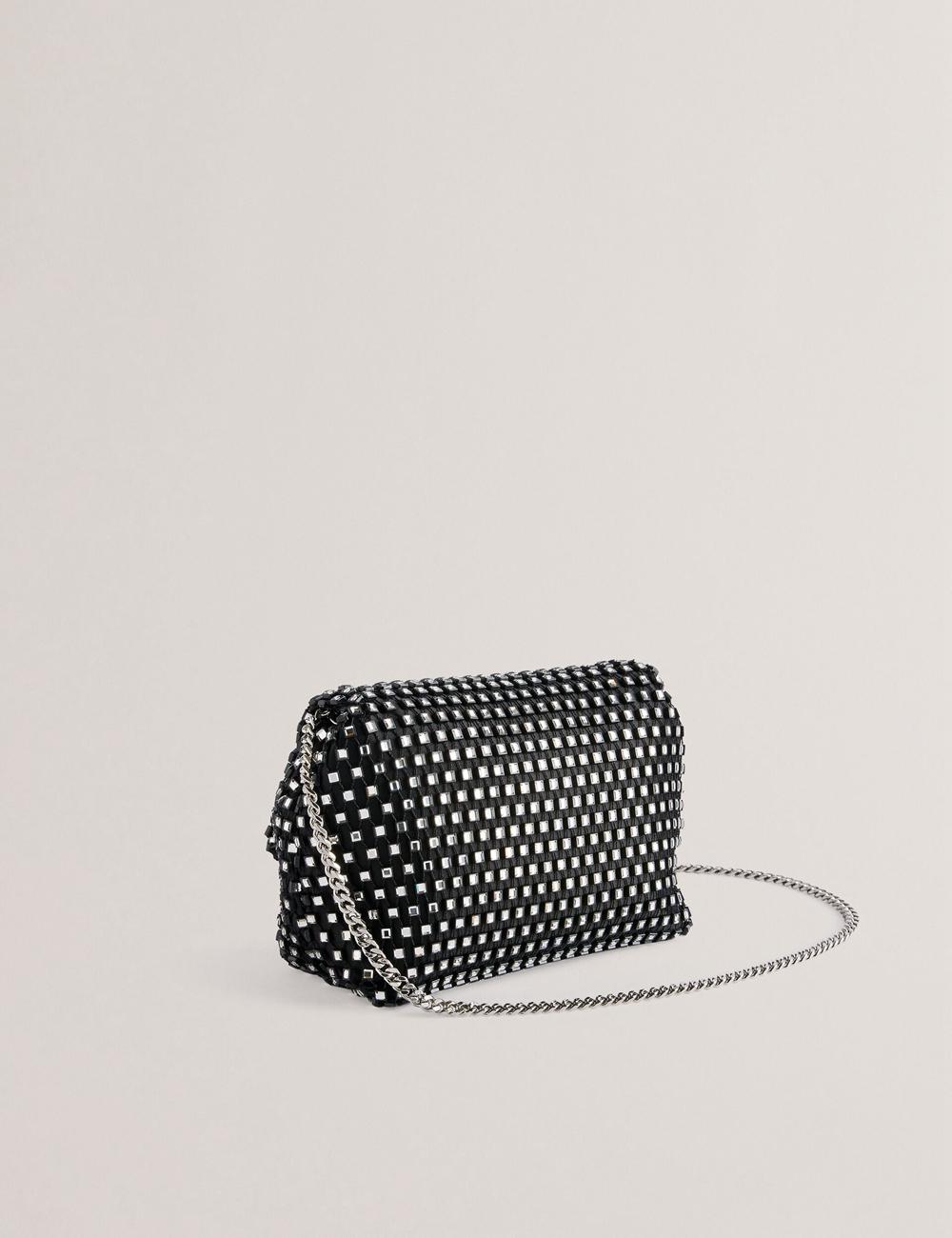 Black Women Ted Baker GLITSZI - Crystal Cage Mini Crossbody Bags | SA  WVU-059376
