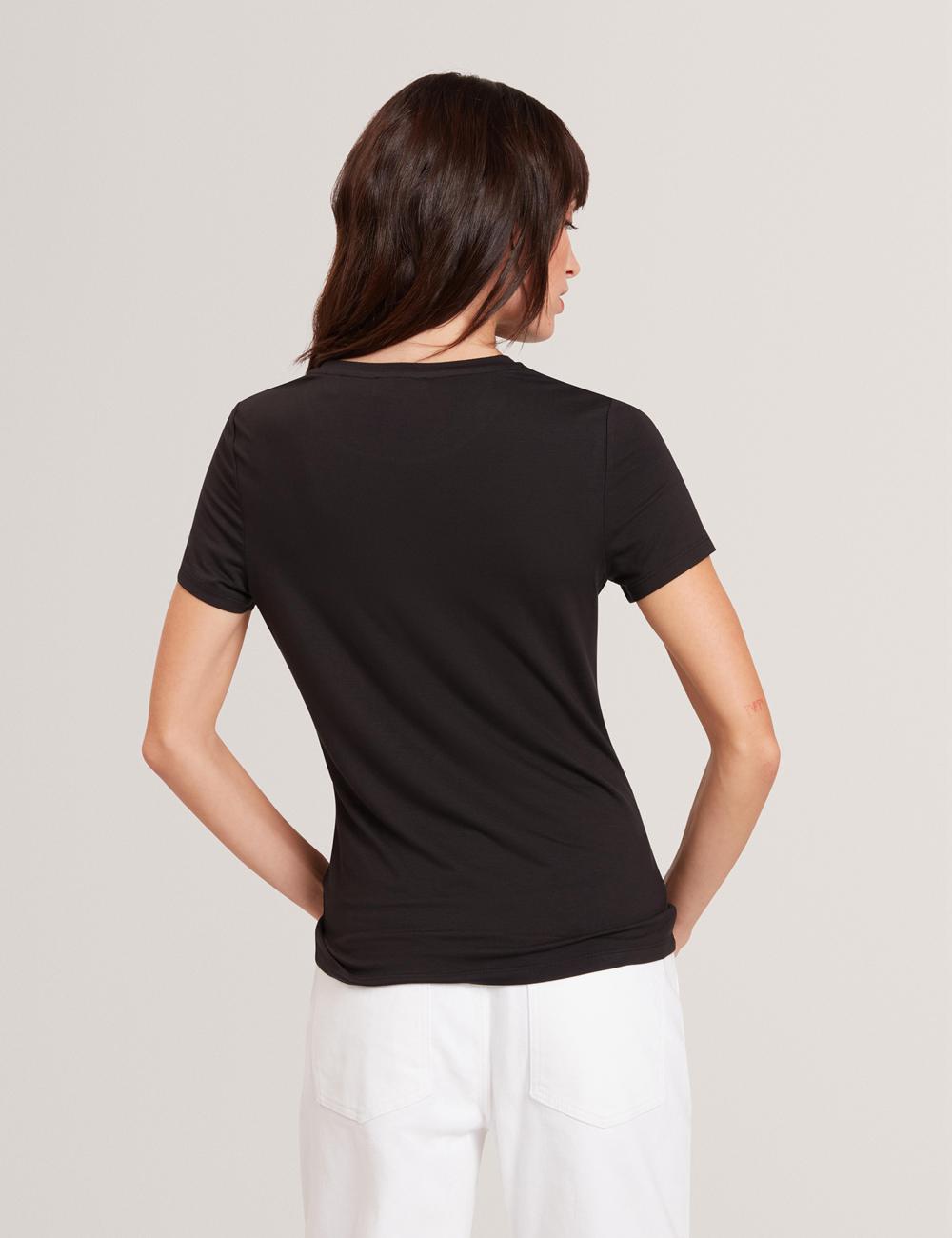 Black Women Ted Baker GORGAA - Floral Graphic Fitted Short Sleeve T-Shirts | SA  LNR-274089