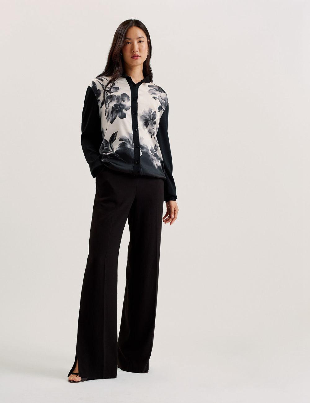 Black Women Ted Baker GWEENN - Monochrome Print Woven Front Cardigans | SA  QUR-762415