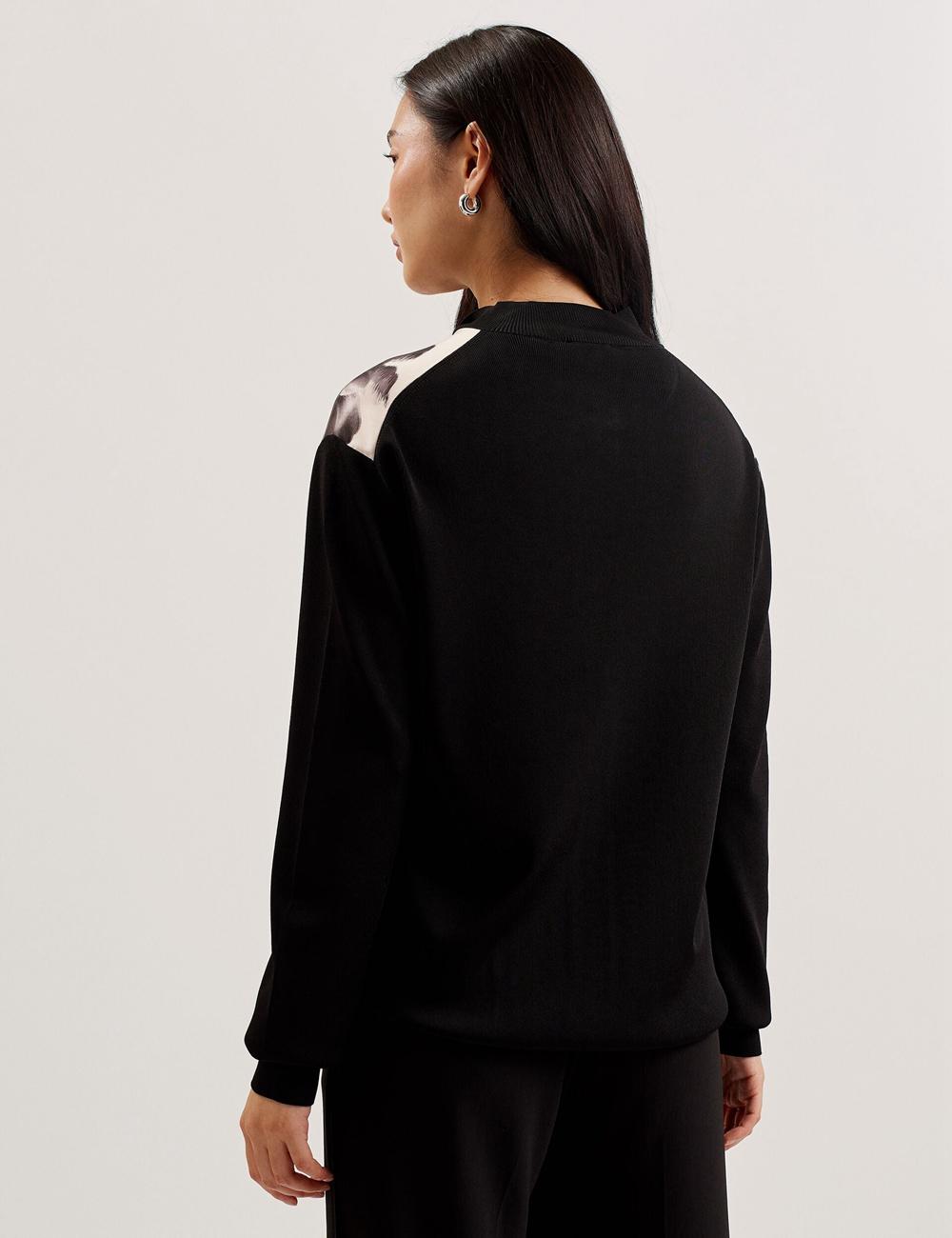 Black Women Ted Baker GWEENN - Monochrome Print Woven Front Cardigans | SA  QUR-762415