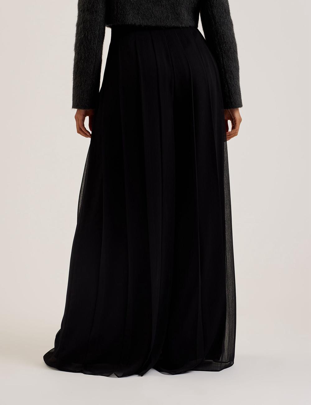Black Women Ted Baker KOKUTO - Chiffon Pleated Wide Leg Palazzo Trousers | SA  JRZ-792601