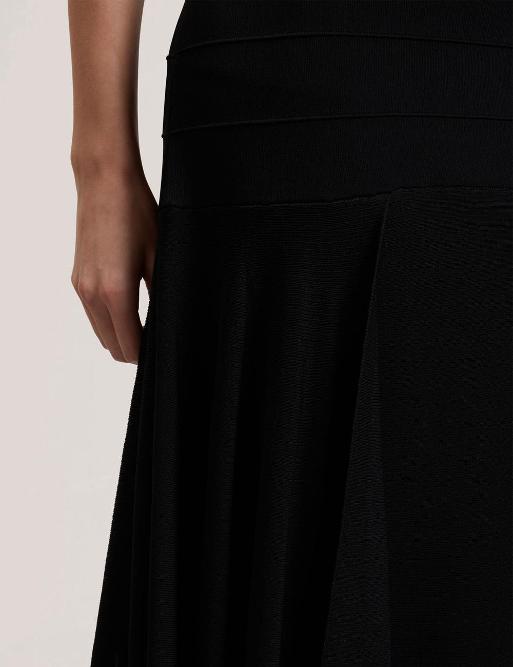 Black Women Ted Baker LAURRIE - Asymmetric Waterfall Hem Knitted Midi Skirts | SA  NBP-684503