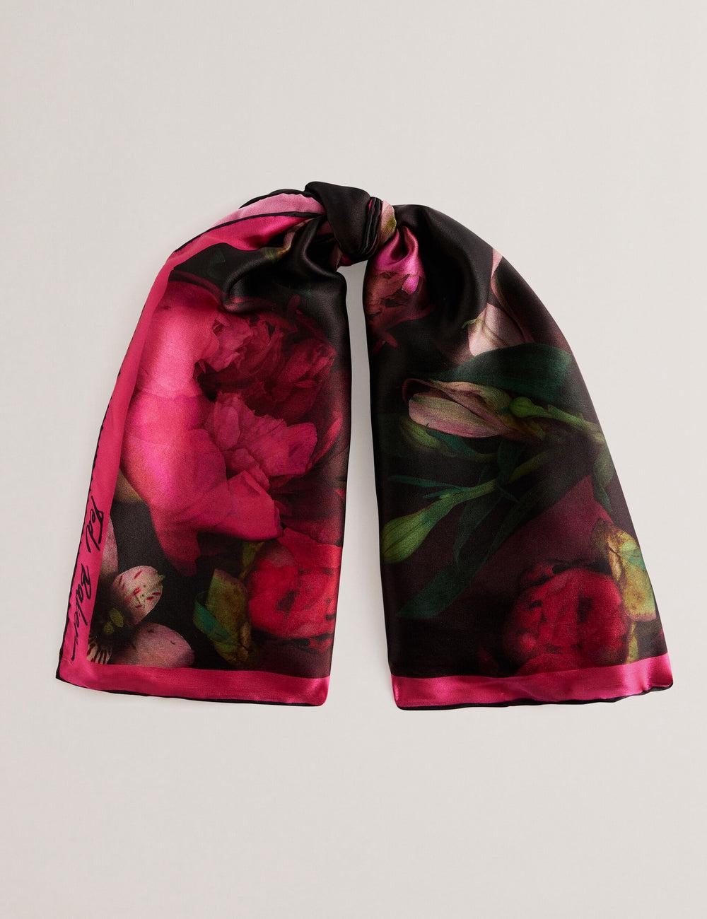 Black Women Ted Baker LEEEAA - Printed Silk Satin Square Scarves | SA  ECL-201845