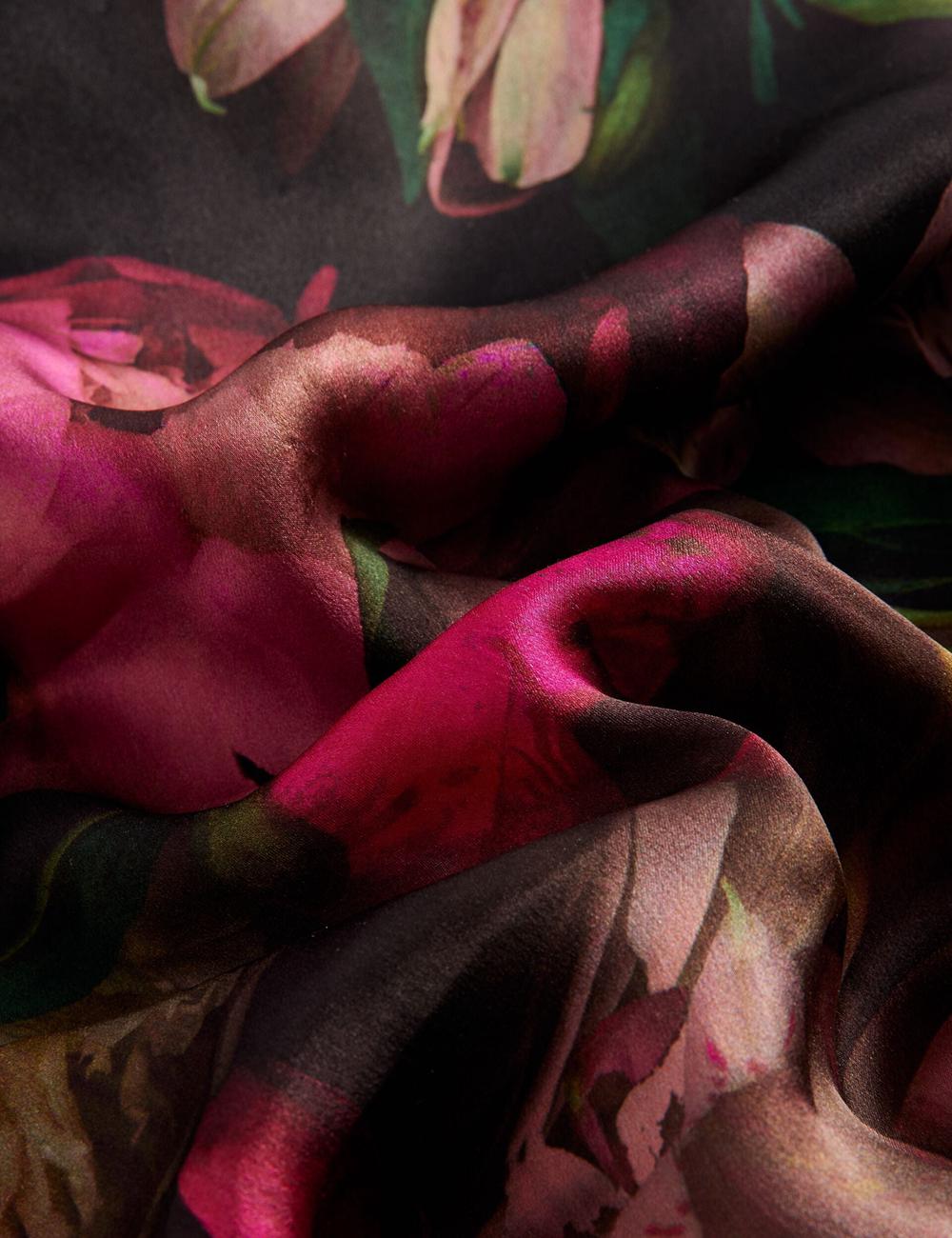 Black Women Ted Baker LEEEAA - Printed Silk Satin Square Scarves | SA  ECL-201845