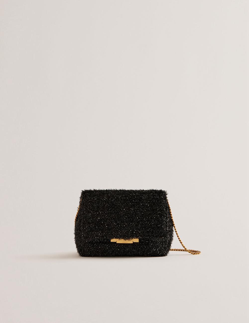 Black Women Ted Baker LIYLAH - Metallic Tinsel Fold Over Crossbody Bags | SA  RGV-326081