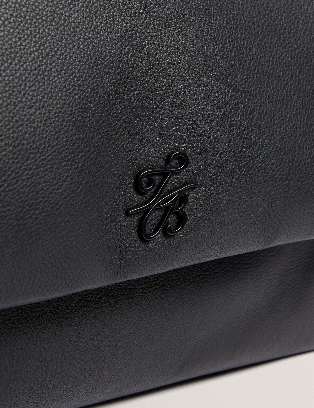 Black Women Ted Baker MARGOU - Padded Leather Large Fold Over Shoulder Bags | SA  ITL-902653