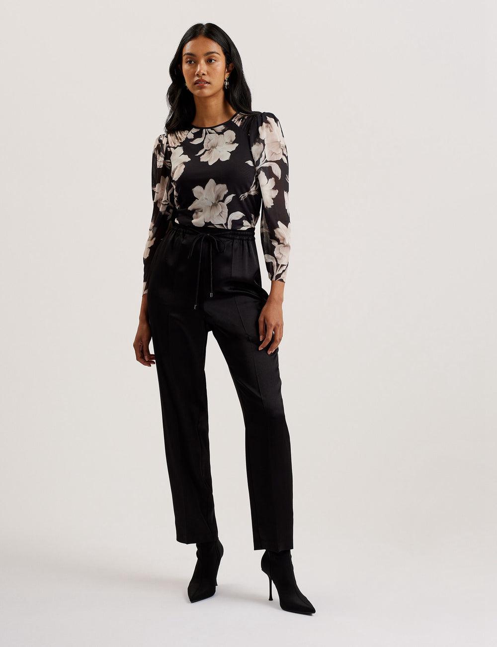 Black Women Ted Baker NATORI - Satin Elasticated Waist Tapered Joggers | SA  LYM-815263