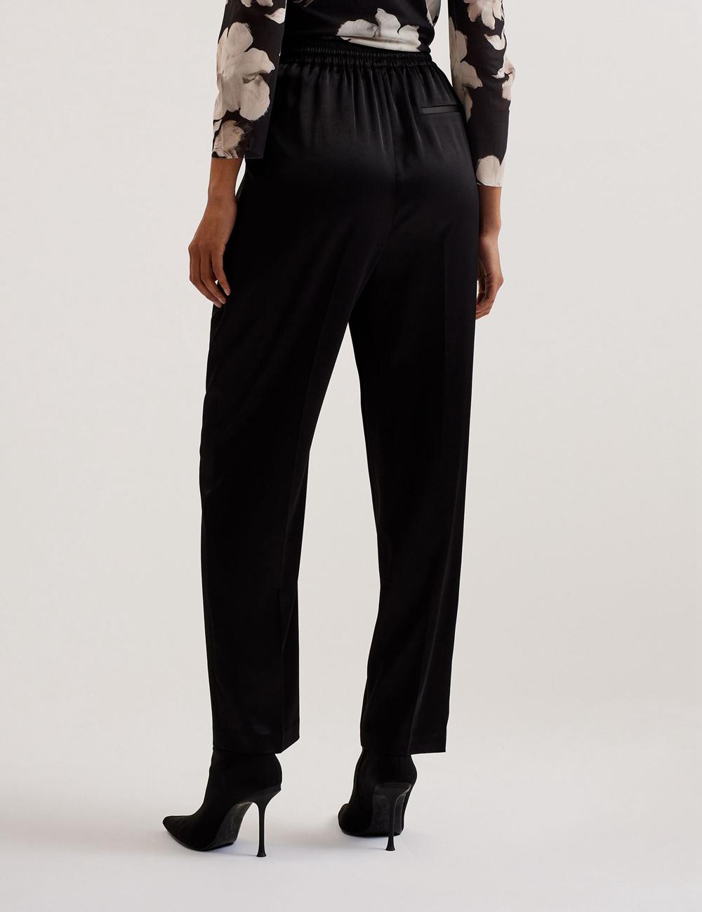 Black Women Ted Baker NATORI - Satin Elasticated Waist Tapered Joggers | SA  LYM-815263