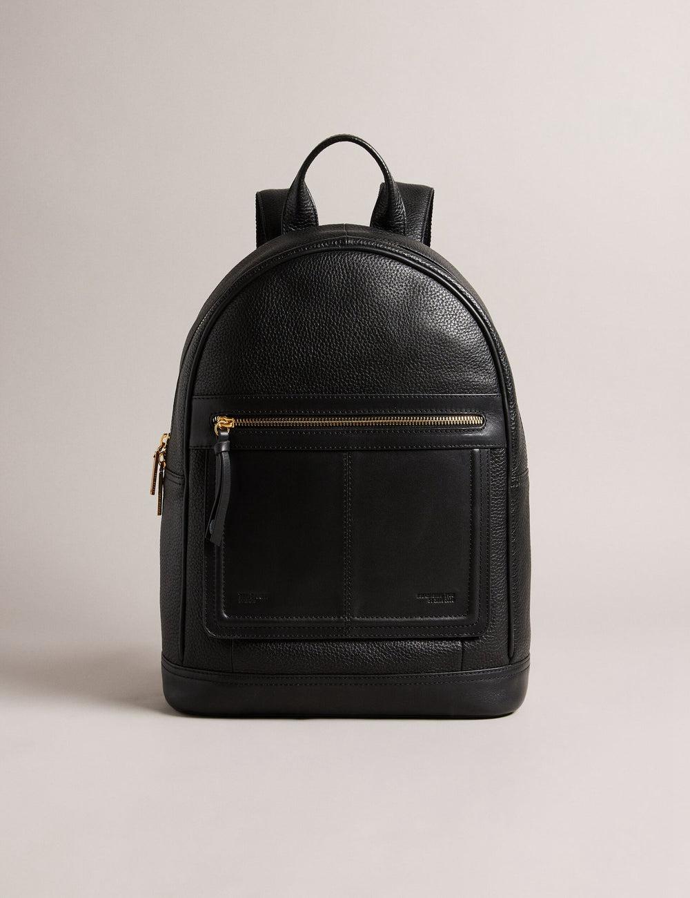 Black Women Ted Baker NISHAY - Leather Zip Pocket Laptop Backpacks | SA  YOL-279358