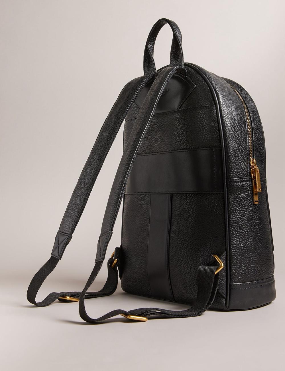 Black Women Ted Baker NISHAY - Leather Zip Pocket Laptop Backpacks | SA  YOL-279358