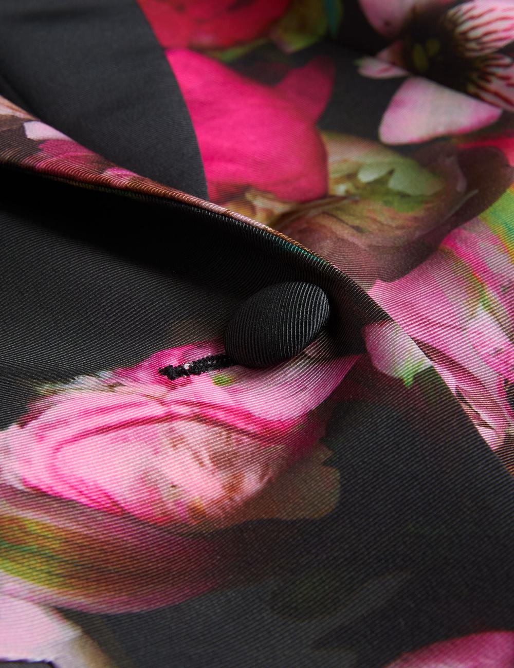 Black Women Ted Baker OKUNI - Fitted Floral Print Tailored Blazers | SA  KWC-541093