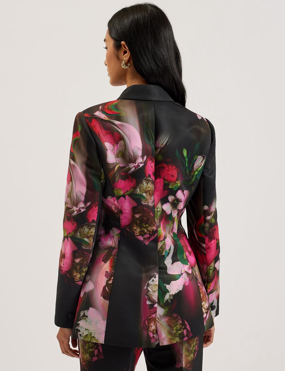 Black Women Ted Baker OKUNI - Fitted Floral Print Tailored Blazers | SA  KWC-541093