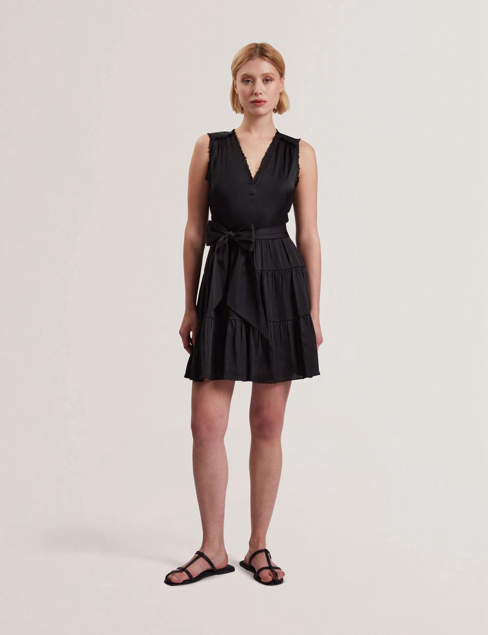Black Women Ted Baker OTIANA - Sleeveless Waistred Mini Dresses | SA  XBZ-841539
