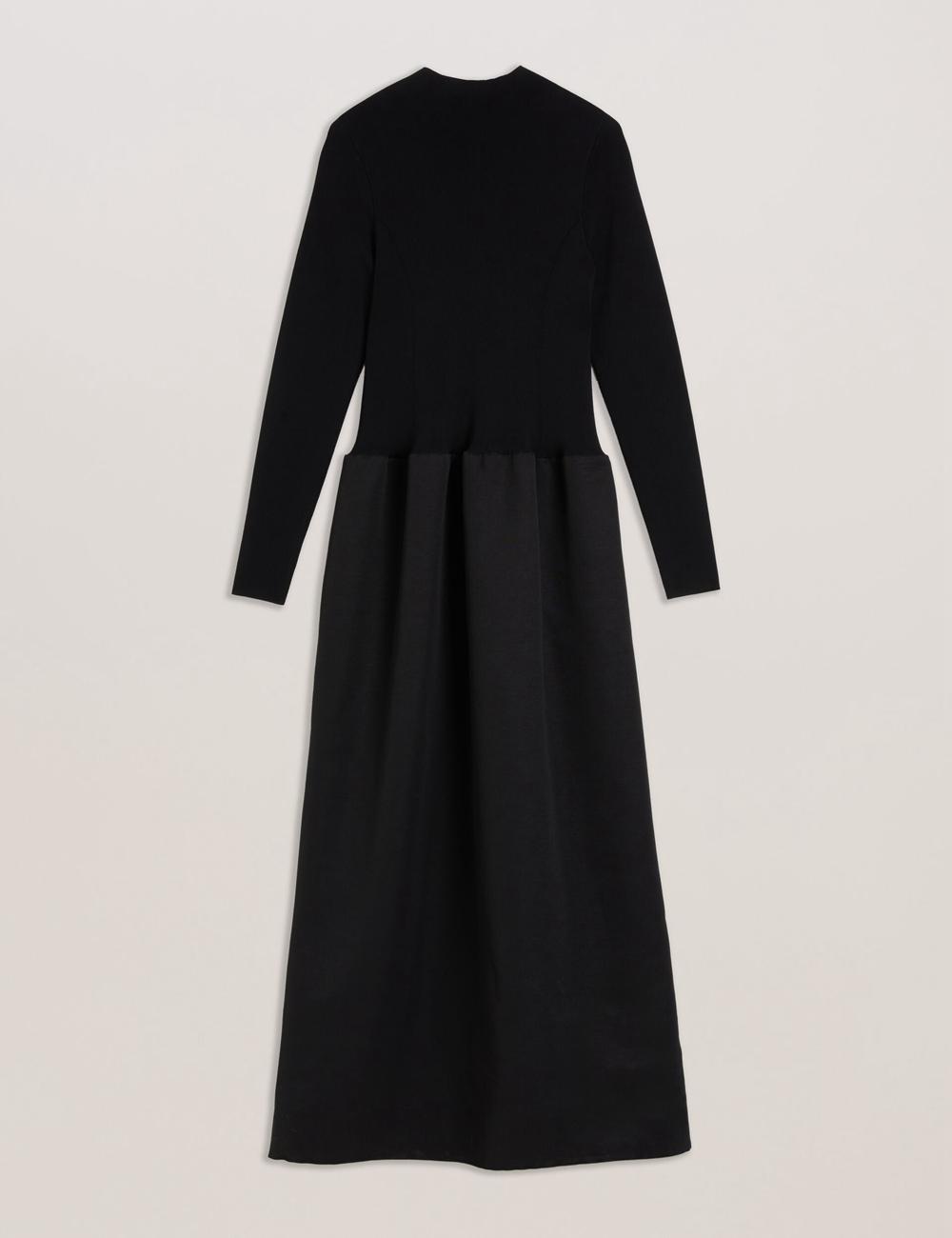 Black Women Ted Baker PYLIA - Structured With Knitted Bodice Maxi Dresses | SA  DLX-582703