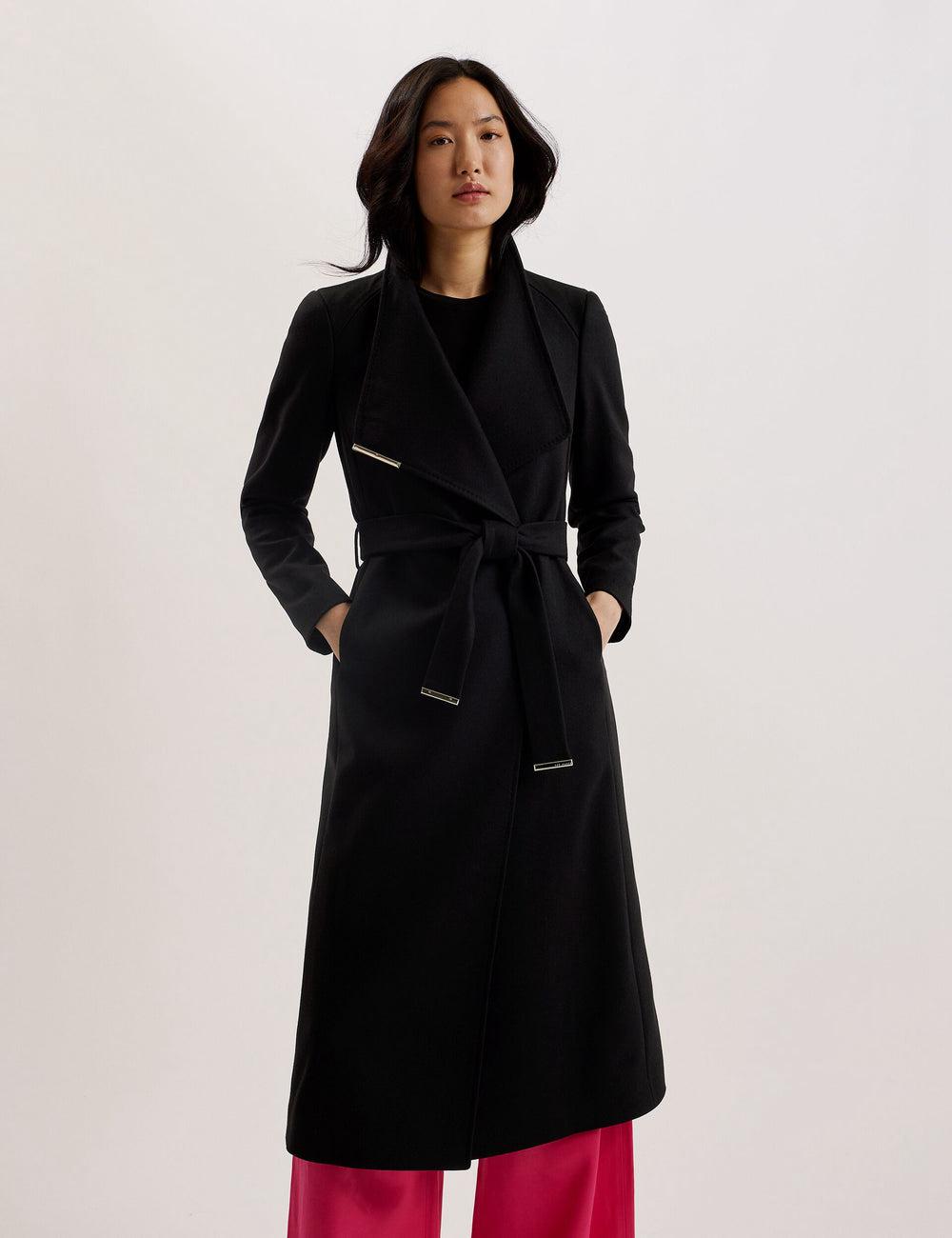 Black Women Ted Baker ROSELL Wool Wool Coats | SA  PKS-609842