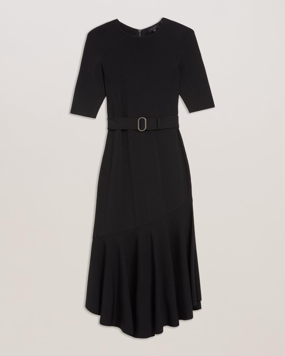 Black Women Ted Baker SAMALEE - Flippy Hem Knitted Midi Dresses | SA  ECI-530982