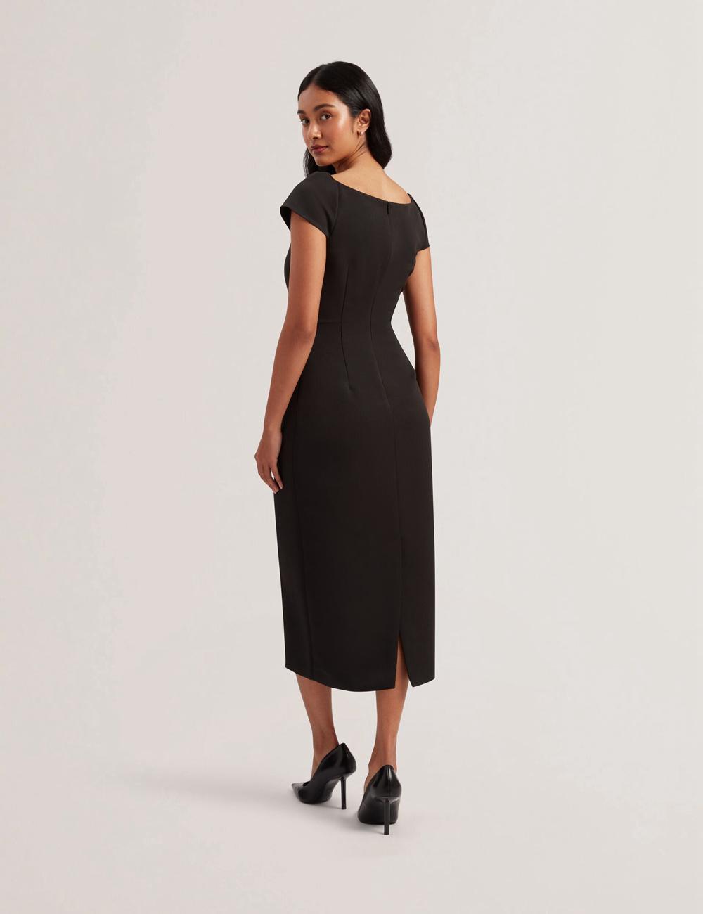 Black Women Ted Baker SASSARI - Tailored Cap Sleeve Column Midi Dresses | SA  RBV-024683