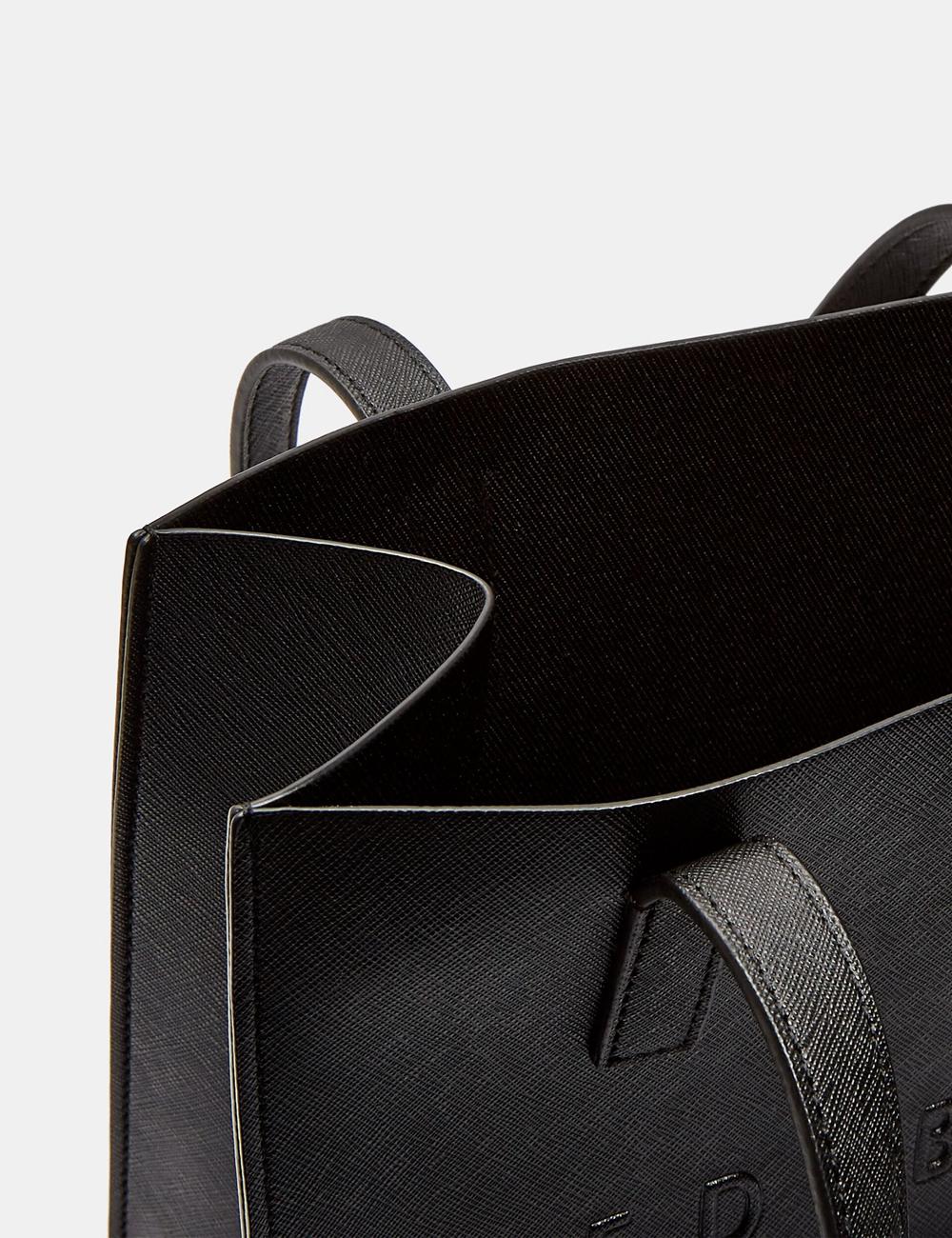 Black Women Ted Baker SEACON - Textured Faux Leather Small Icon Tote Bags | SA  ZRW-086159