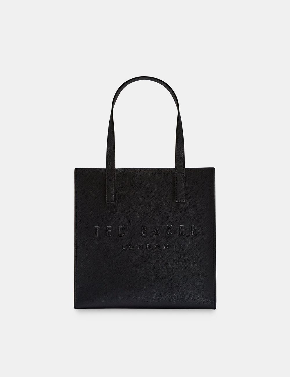 Black Women Ted Baker SEACON - Textured Faux Leather Small Icon Tote Bags | SA  ZRW-086159