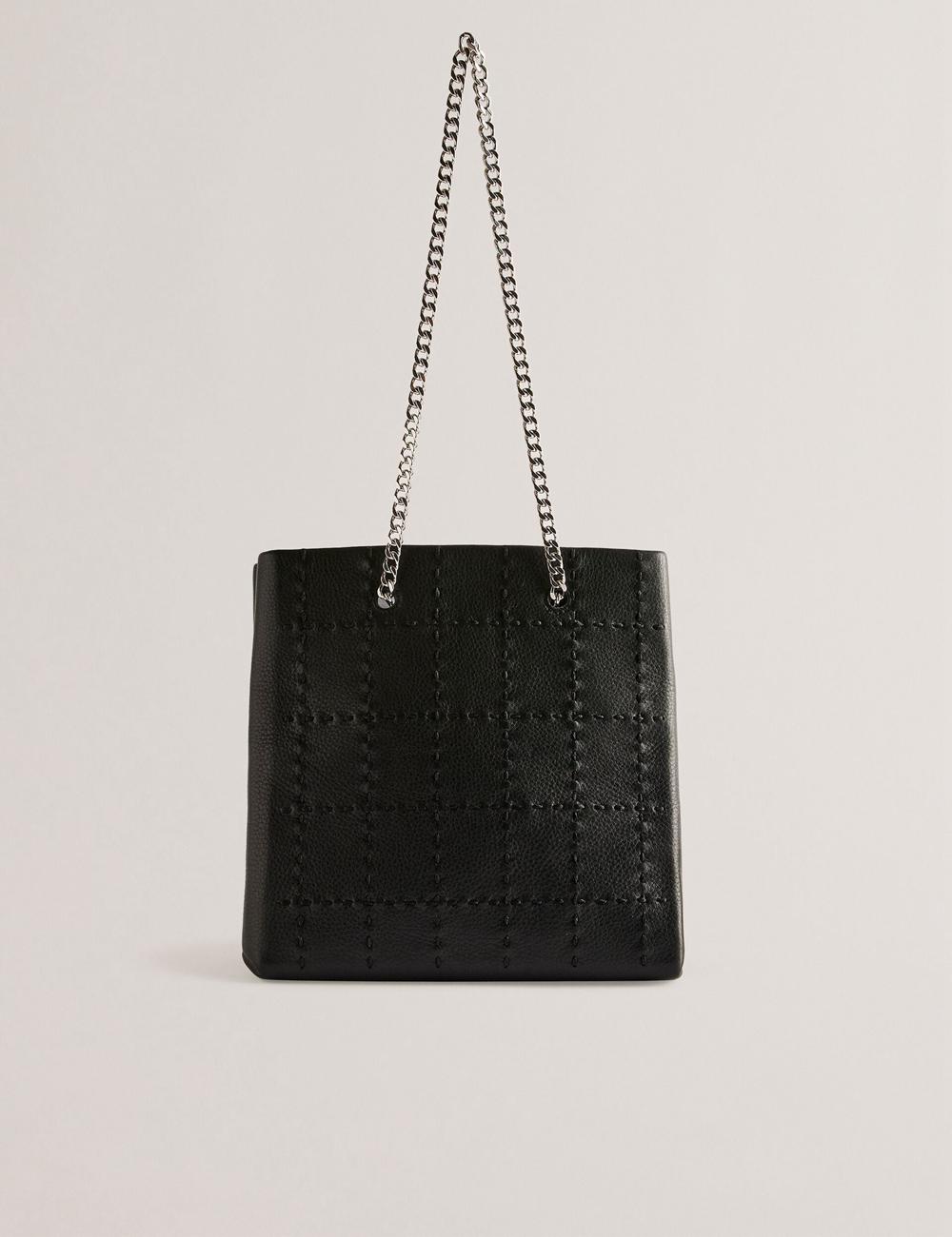 Black Women Ted Baker STALIA - Stitch Detail Leather Small Tote Bags | SA  DSF-814927