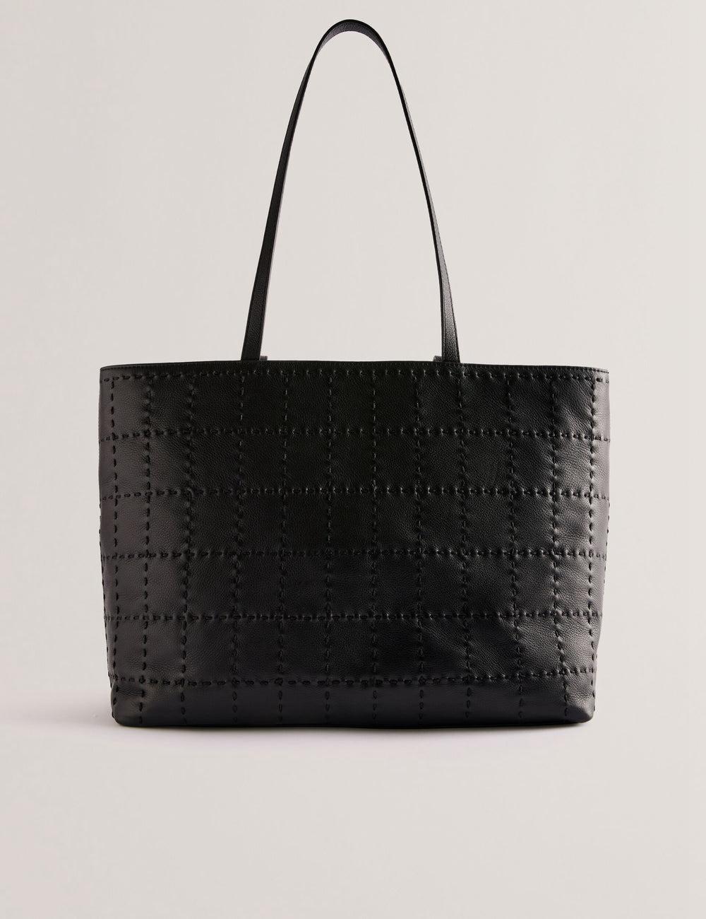 Black Women Ted Baker STALIE - Stitch Detail Leather Large Shopper Shopper Bags | SA  BXZ-752319