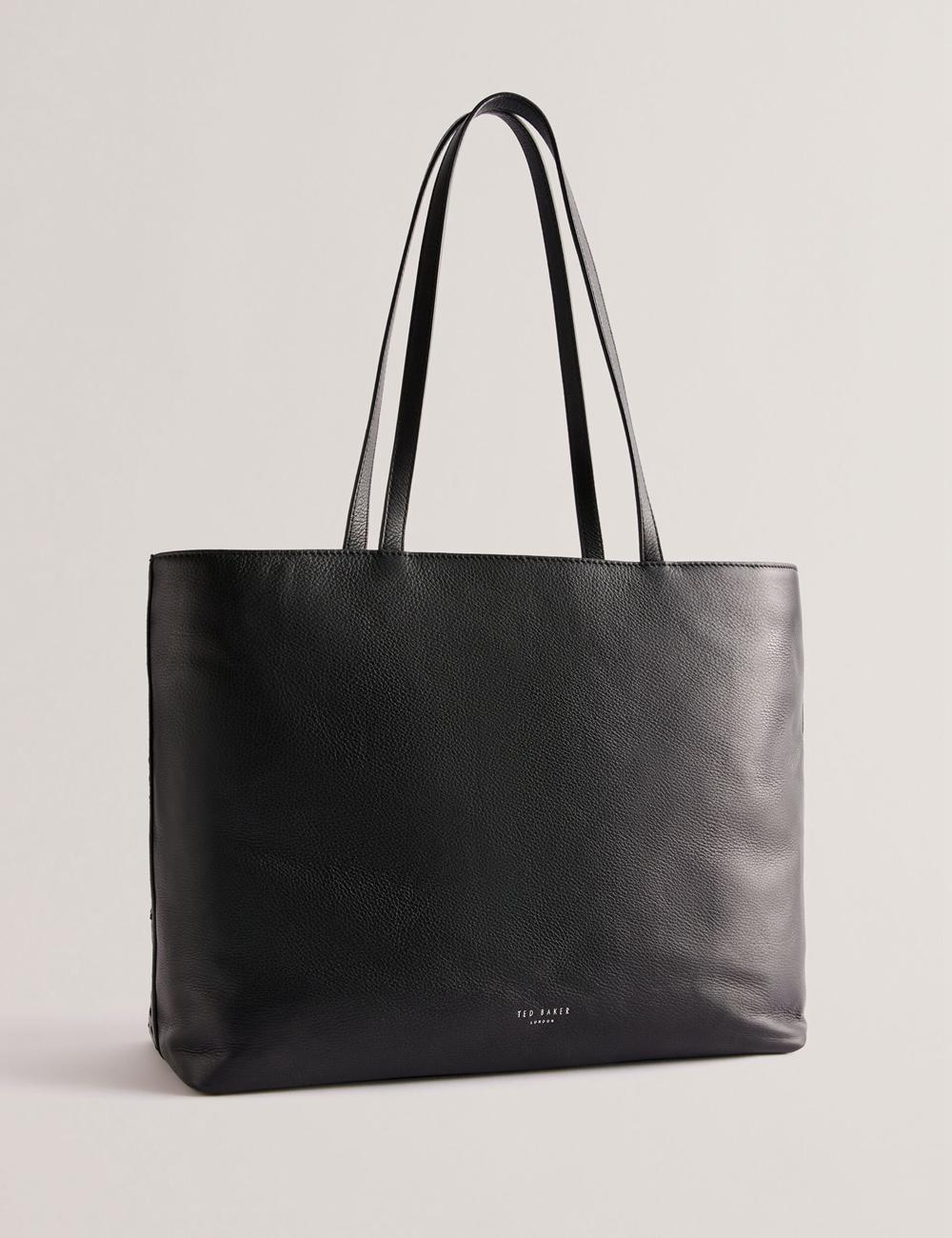Black Women Ted Baker STALIE - Stitch Detail Leather Large Shopper Shopper Bags | SA  BXZ-752319