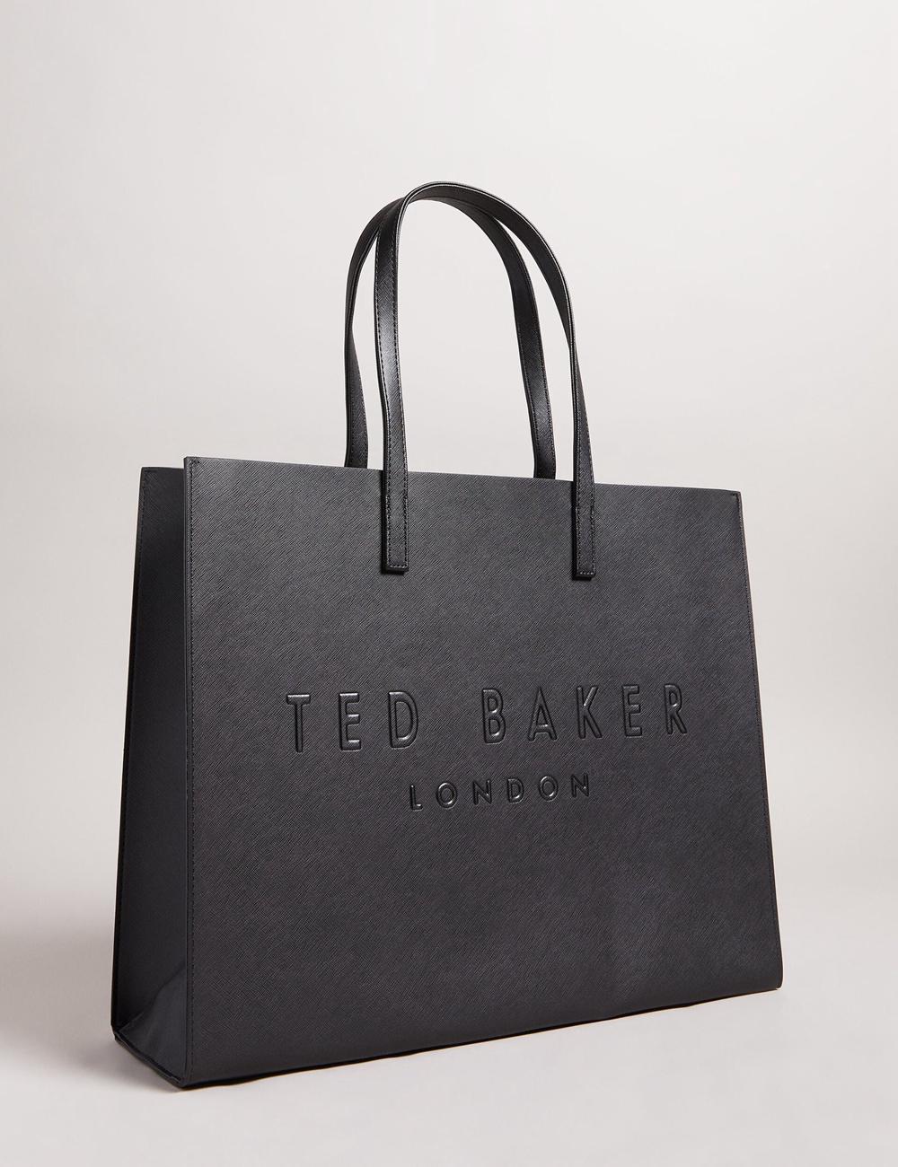 Black Women Ted Baker SUKICON - Textured Faux Leather Icon Tote Bags | SA  ZQT-342587