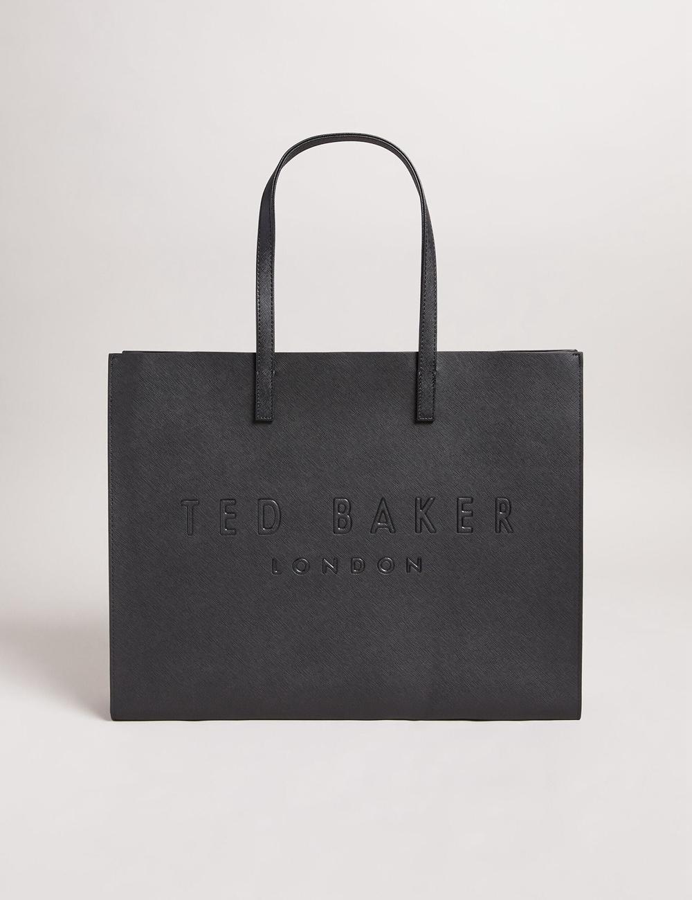 Black Women Ted Baker SUKICON - Textured Faux Leather Icon Tote Bags | SA  ZQT-342587