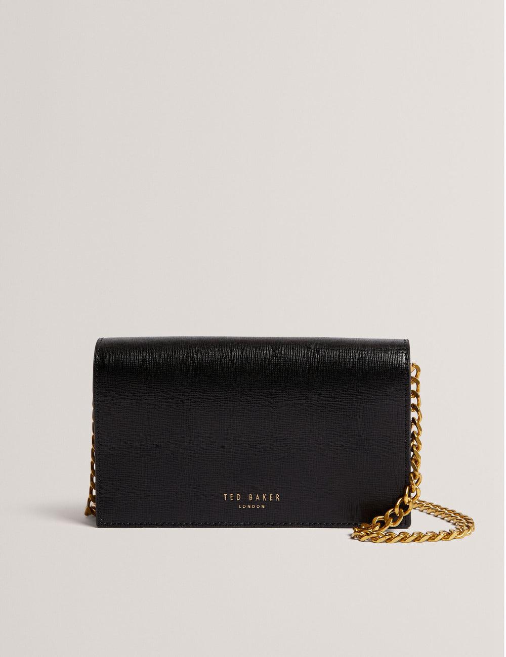 Black Women Ted Baker TABINA - Leather With Chain Crossbody Strap Purses | SA  QSD-038965