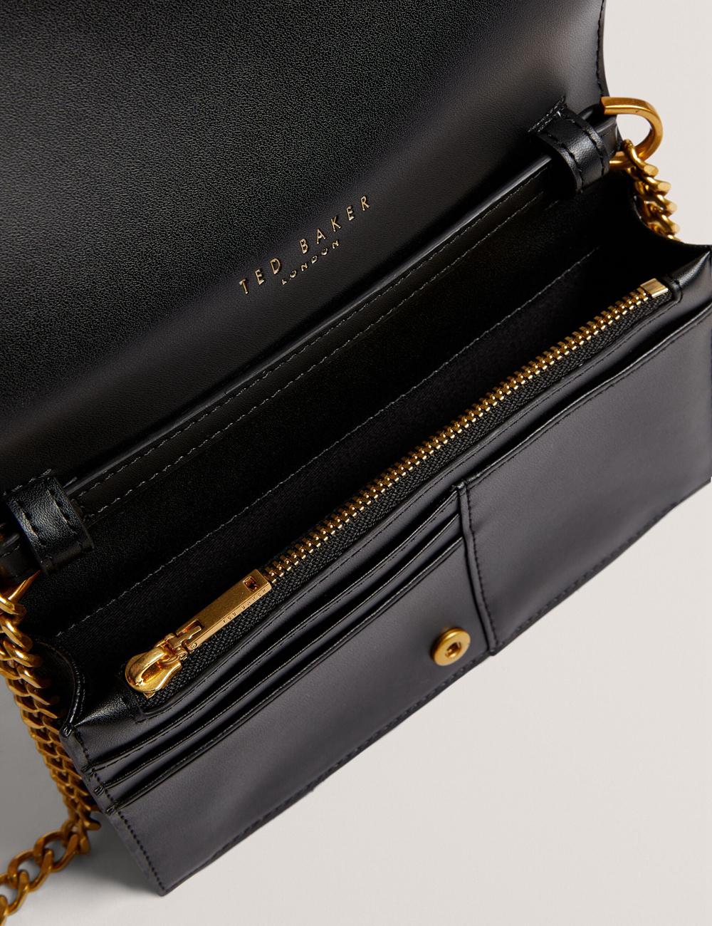 Black Women Ted Baker TABINA - Leather With Chain Crossbody Strap Purses | SA  QSD-038965
