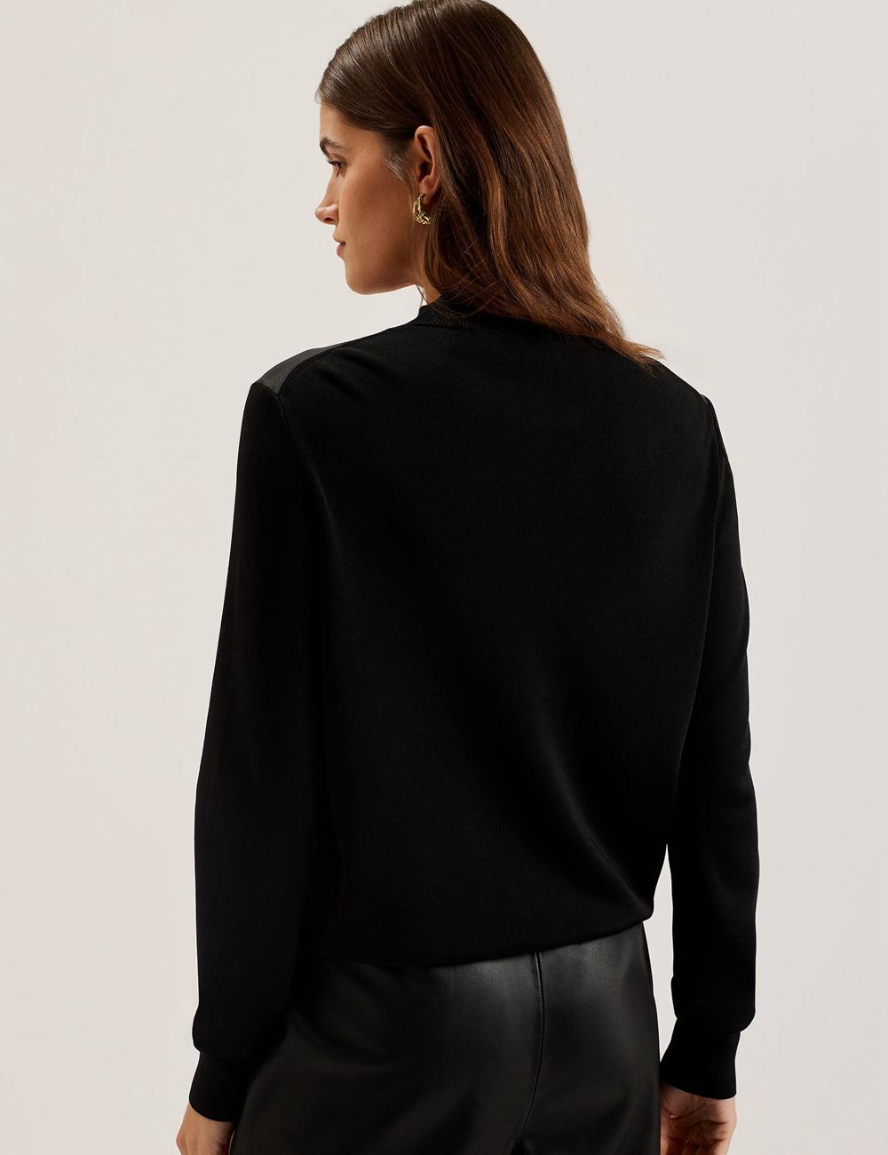 Black Women Ted Baker TABITHR - Printed Panel Long Sleeve Knit Tops | SA  XRK-381709