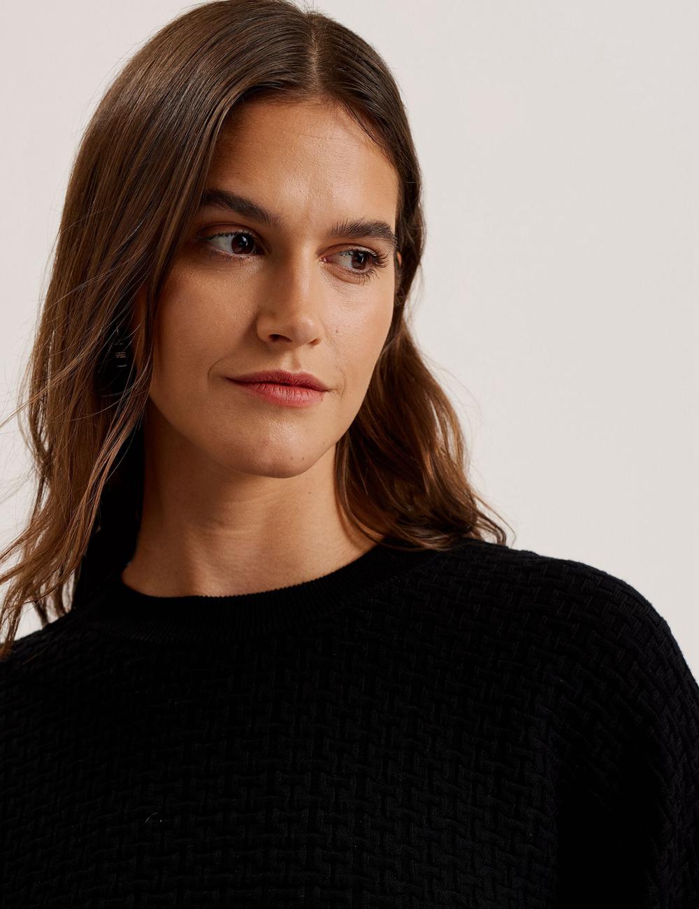 Black Women Ted Baker TEDTYY - Textured T Jacquard Knitted Jumpers | SA  ASV-245986