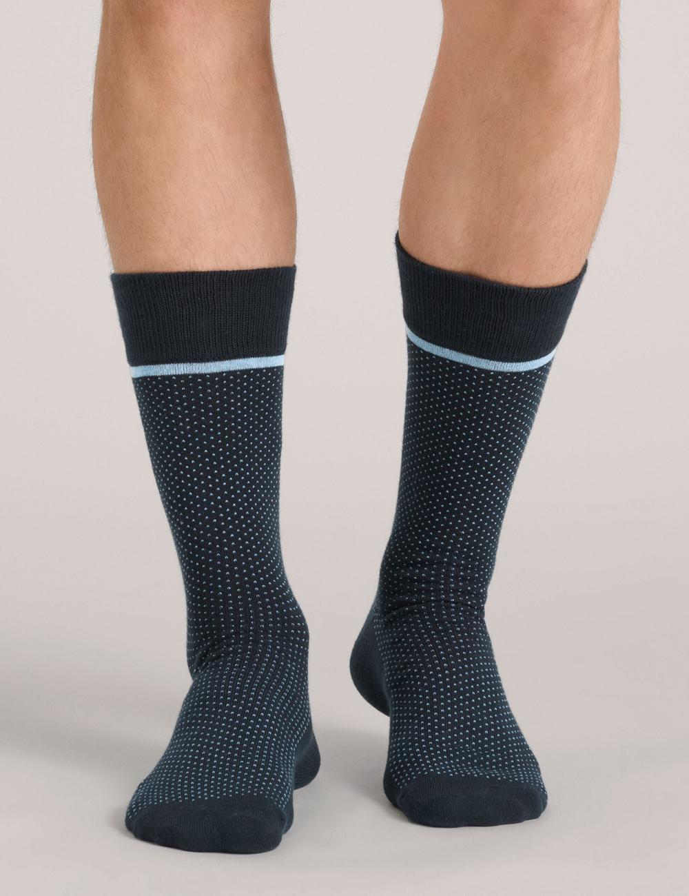 Blue Men Ted Baker 6 Pack Cotton Rich Mixed Crew Socks | SA  KSR-208514