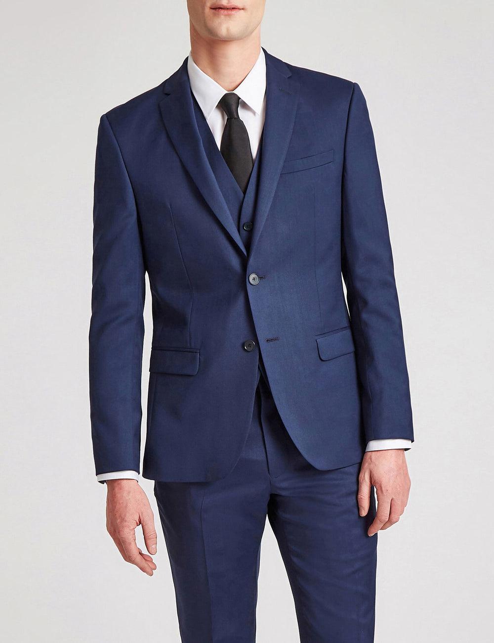 Blue Men Ted Baker FINLAYJS - Twill Wool Slim Fit Suit Jackets | SA  TIJ-380421