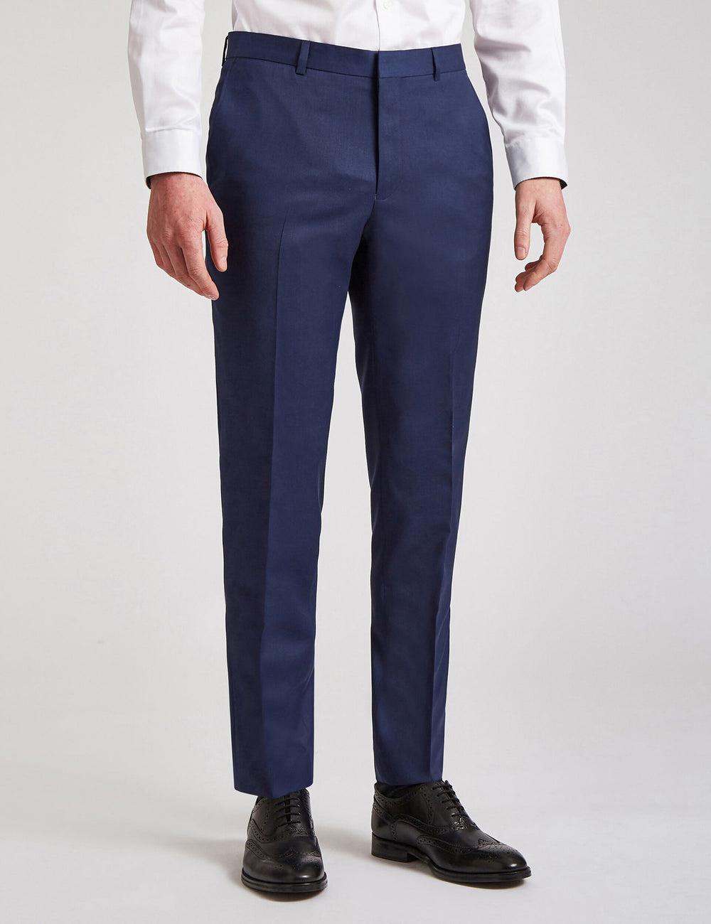 Blue Men Ted Baker FINLAYTS - Twill Wool Slim Fit Suit Trousers | SA  OHP-972451
