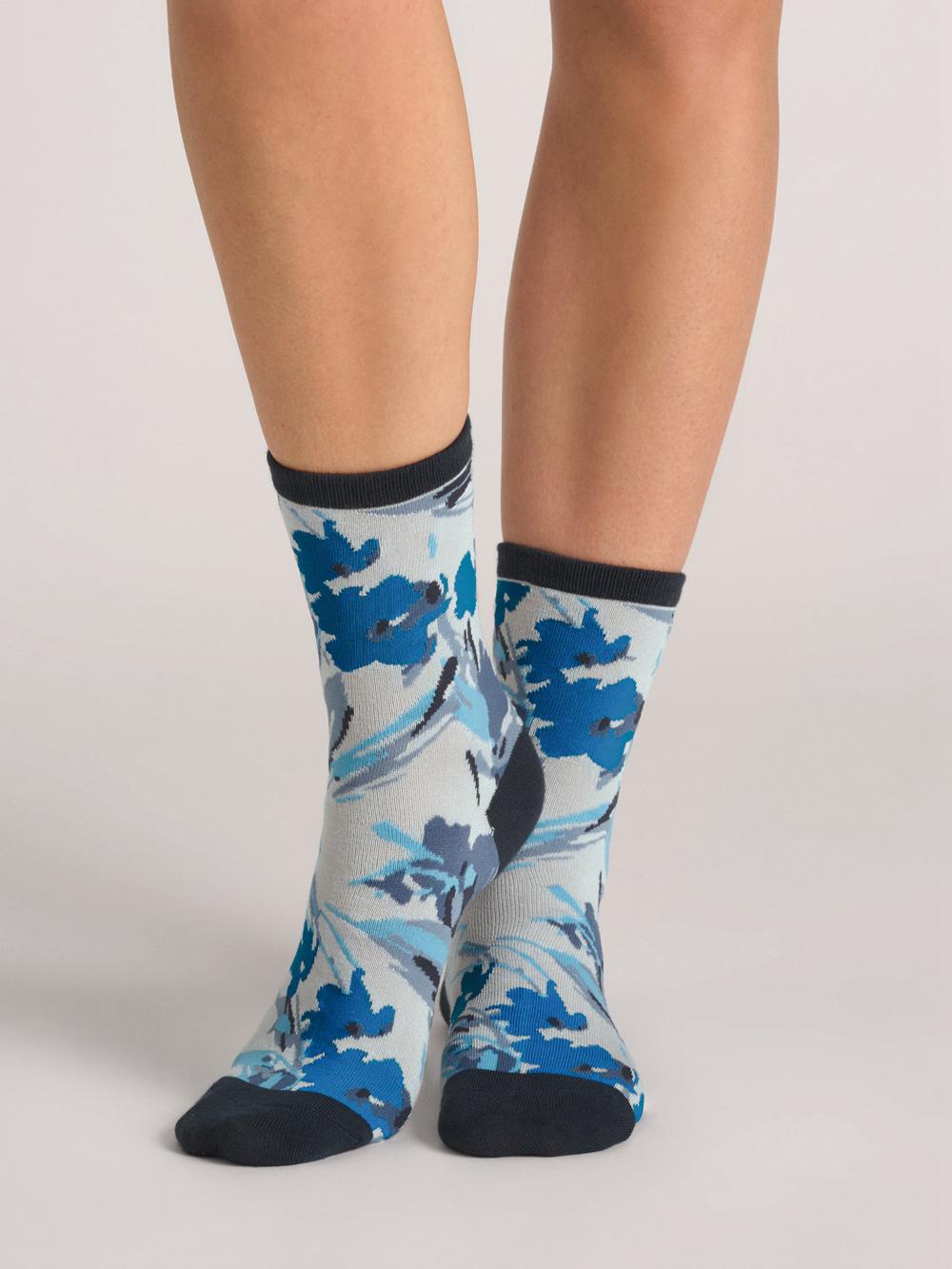 Blue Women Ted Baker 3 Pack Mixed Floral Rayon Crew Socks | SA  IRF-675902