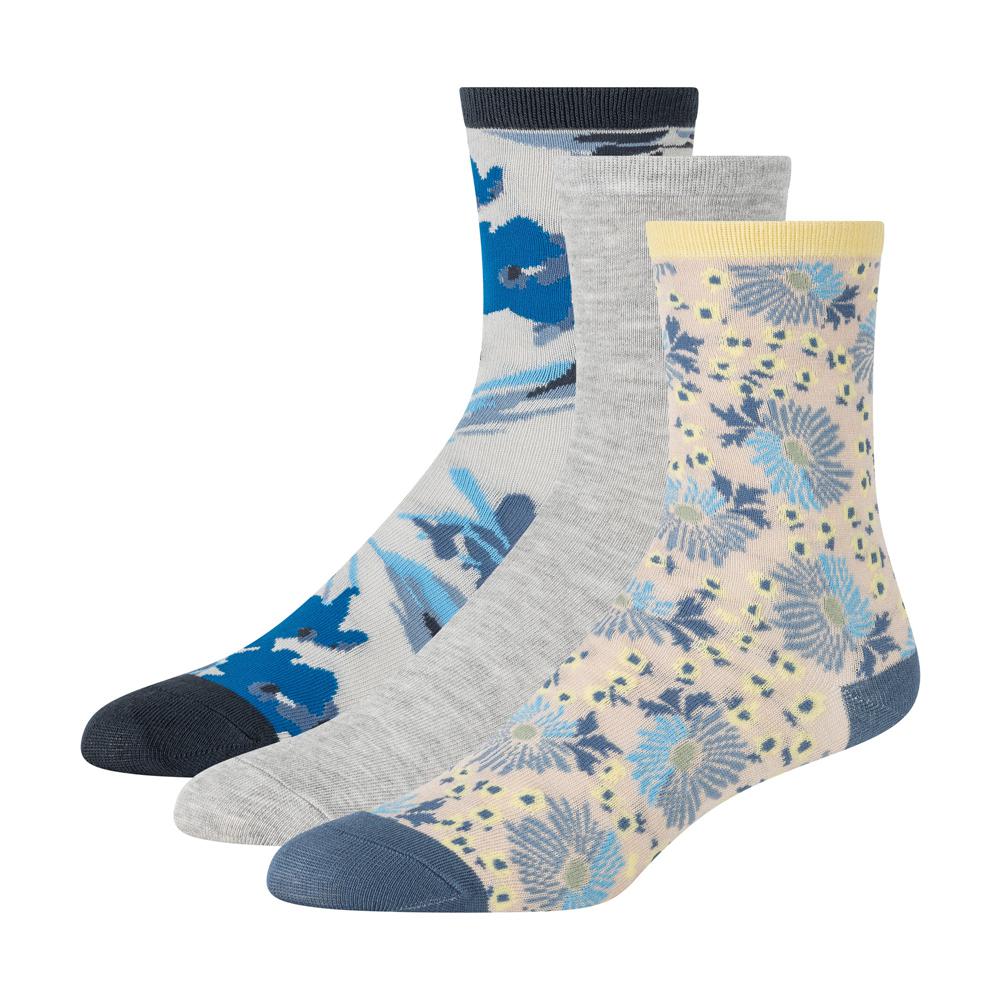 Blue Women Ted Baker 3 Pack Mixed Floral Rayon Crew Socks | SA  IRF-675902