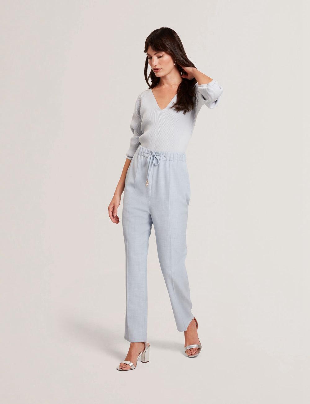Blue Women Ted Baker BALLIA - Elasticated Waist Tailored Tapered Trousers | SA  QAB-417305