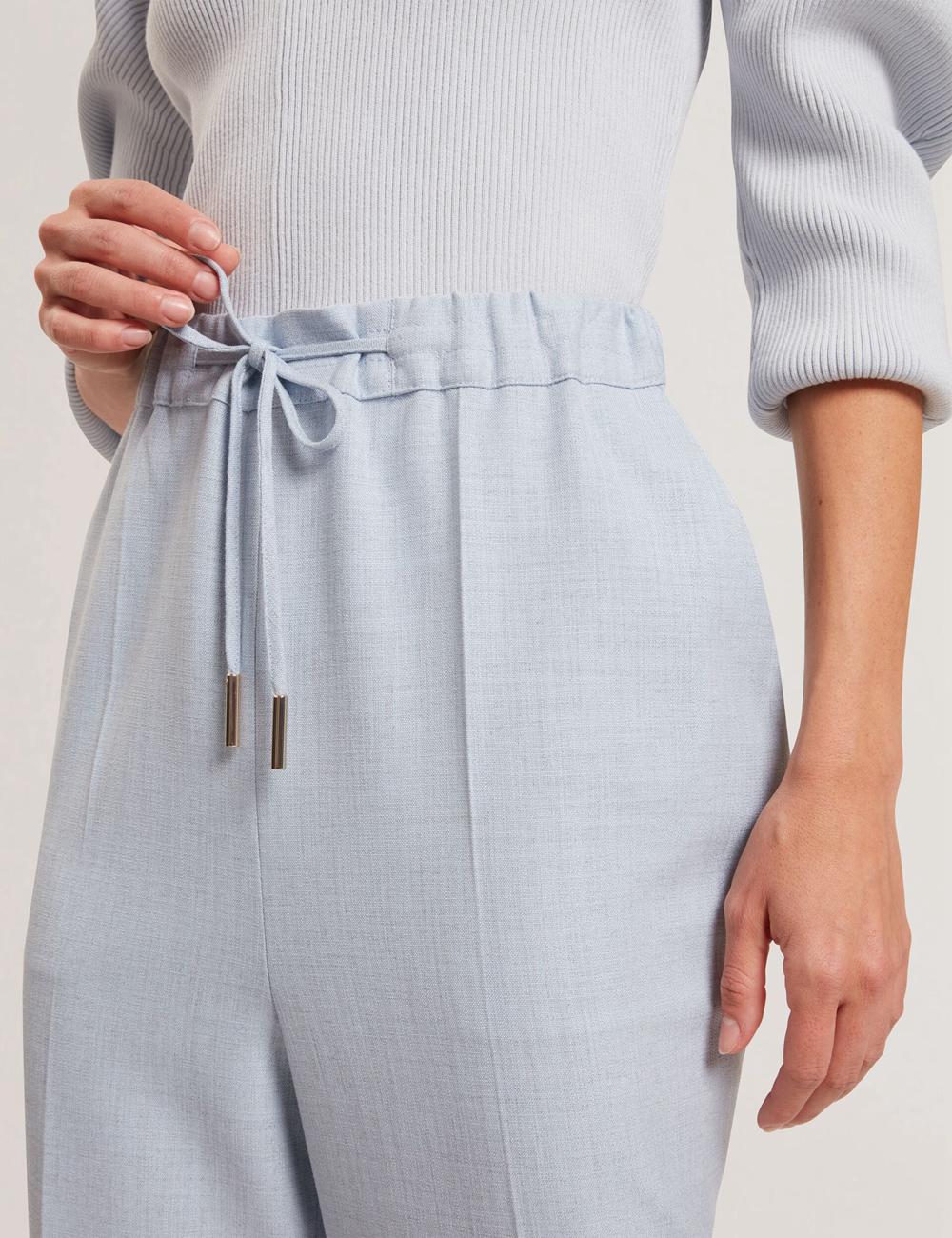 Blue Women Ted Baker BALLIA - Elasticated Waist Tailored Tapered Trousers | SA  QAB-417305