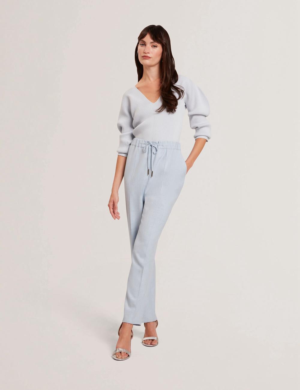 Blue Women Ted Baker BALLIA - Elasticated Waist Tailored Tapered Trousers | SA  QAB-417305