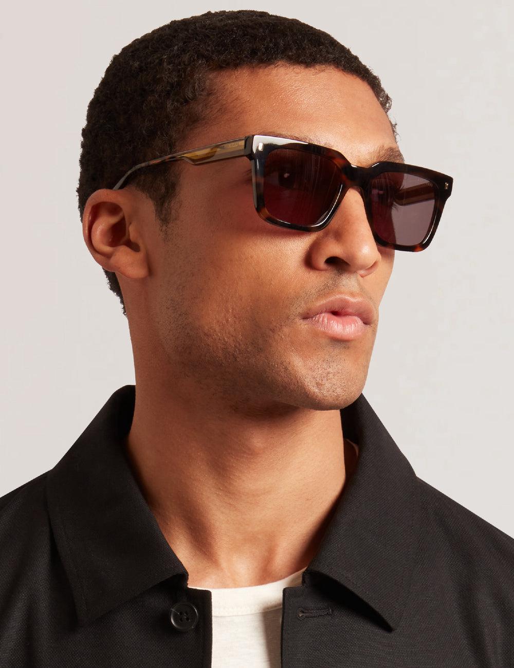 Brown Men Ted Baker CAIN - Chunky Square Two Tone Sunglasses | SA  PUG-968517
