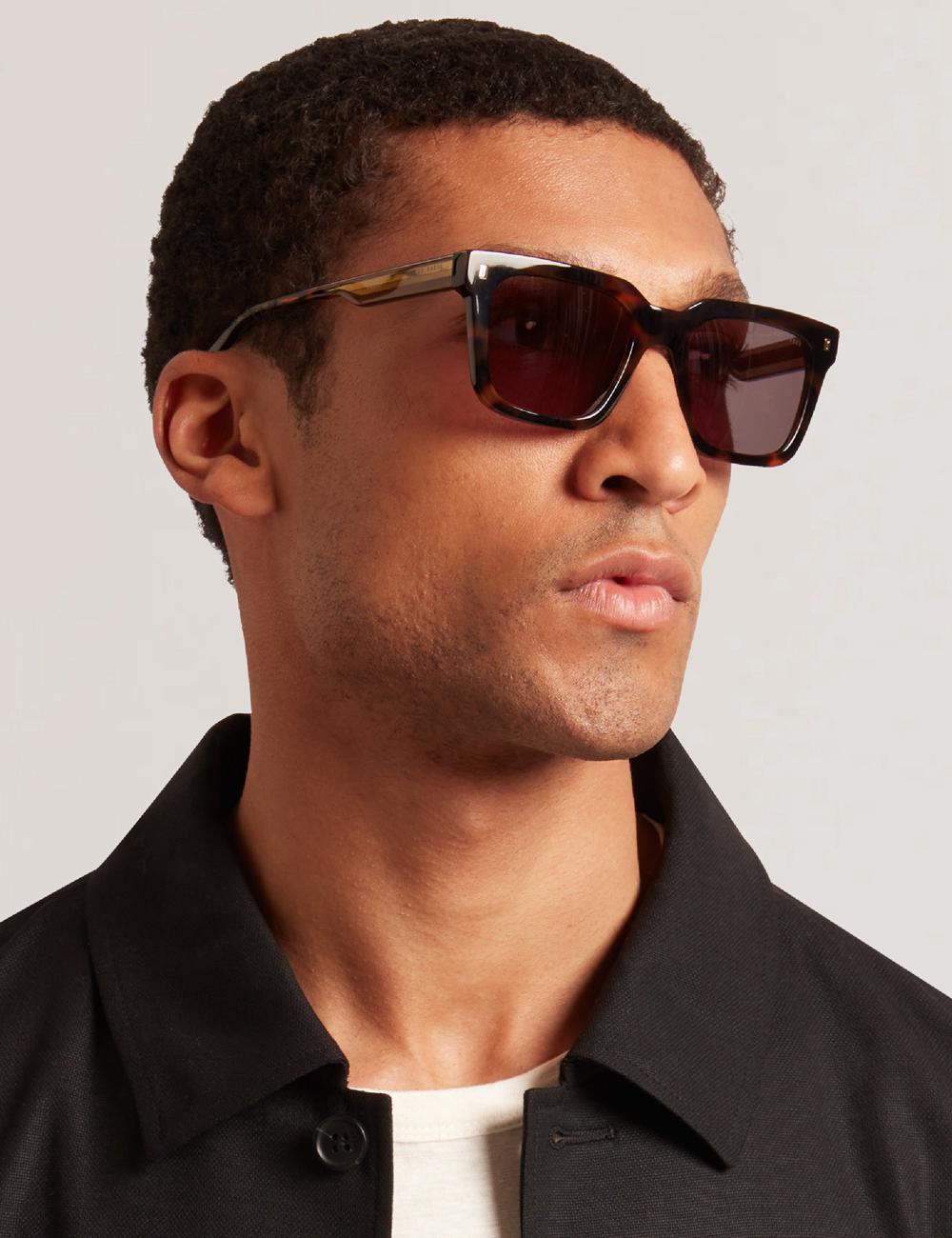 Brown Men Ted Baker CAIN - Chunky Square Two Tone Sunglasses | SA  PUG-968517