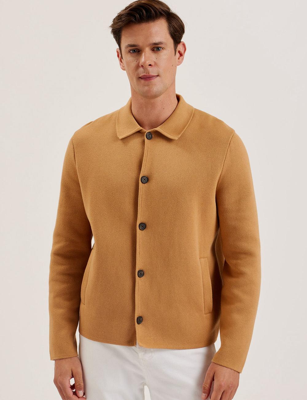 Brown Men Ted Baker FREDER - Knitted Cotton Blend Overshirts | SA  JDV-908573