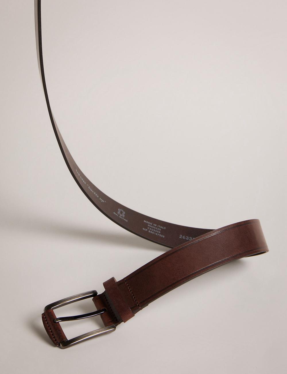 Brown Men Ted Baker LINDED - Debossed Detail Smooth Leather Belts | SA  KUW-215780