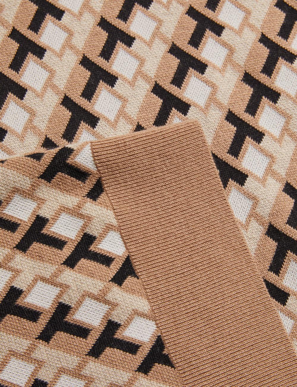 Brown Men Ted Baker SEFERRY - Interlocking T Jacquard Knitted Polos Shirts | SA  QMI-145238